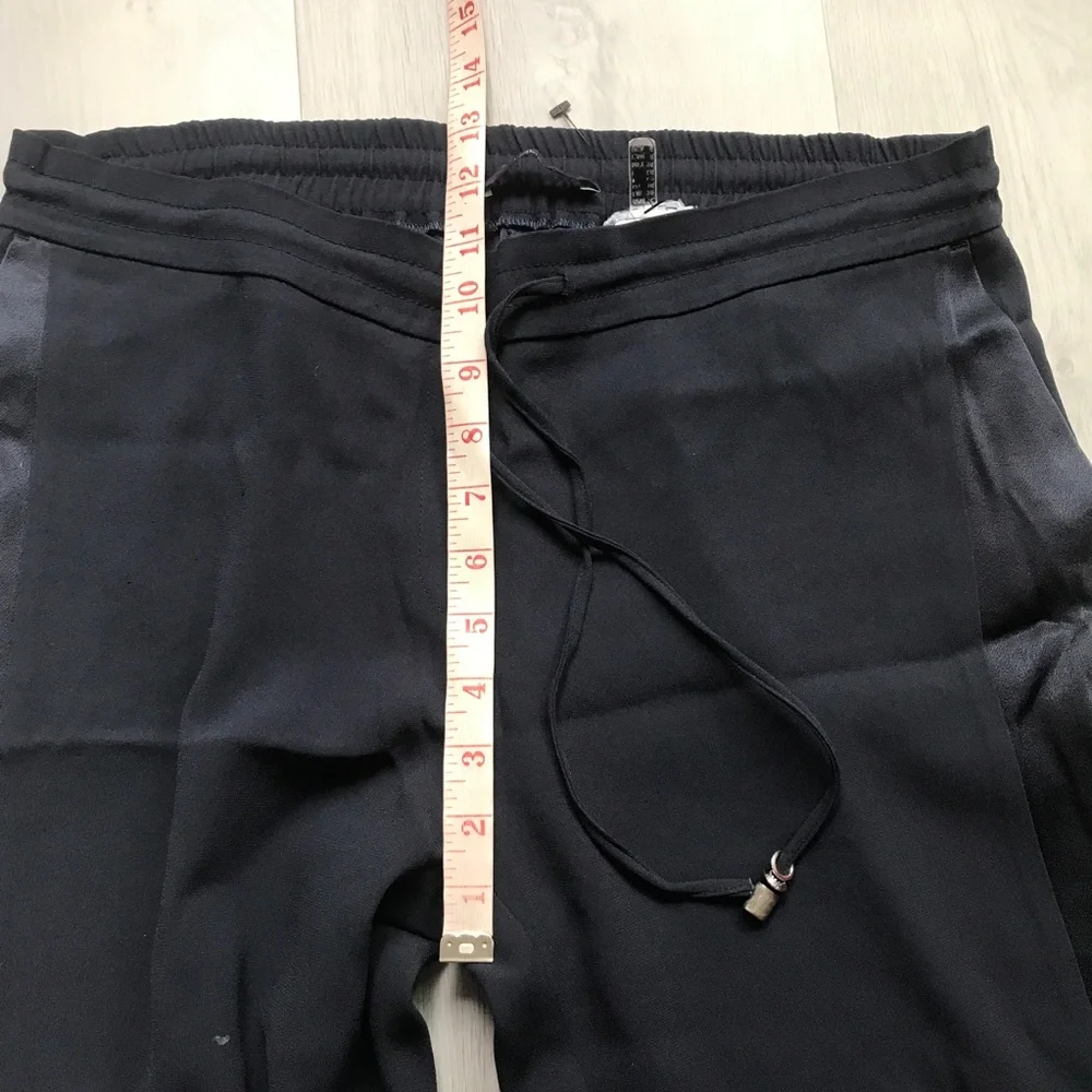 ESCADA LAUREL NAVY JOGGER PANTS SATIN TUXEDO WOMENS 6